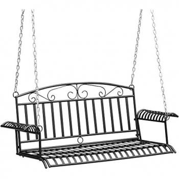 Banc suspendu en métal noir 2 places