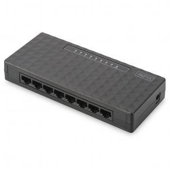 DIGITUS 8‑Port Ethernet‑Desktop‑Switch, Gigabit (10/100/1000 Mbit/s) – Schwarz
