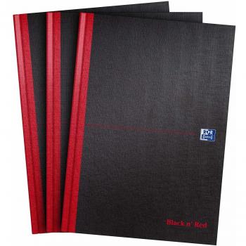 Oxford Black n' Red A4 Notebook, Hardback, Pack of 3