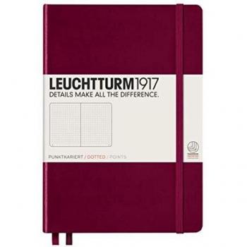 Leuchtturm1917 A5 Medium Hardcover Notebook with Dotted Pages (Port Red)