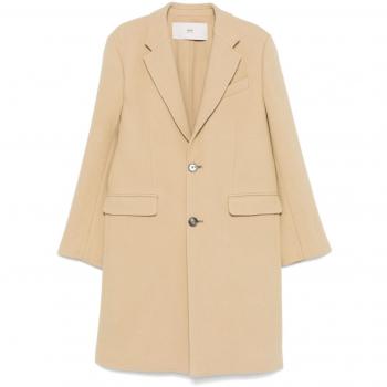 Ami Paris Single-Breasted Coat in Beige for Men