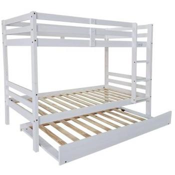 Litera Madera de Pino Elephant Juvenil Blanco 199x154x104 cm