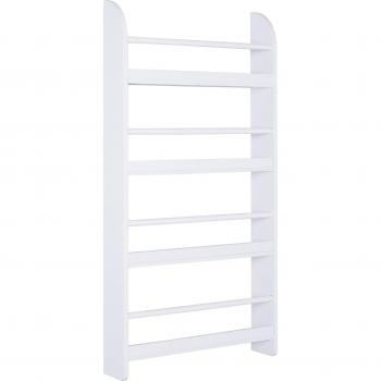 Libreria da Parete con 4 Ripiani in Legno Bianco Impermeabile