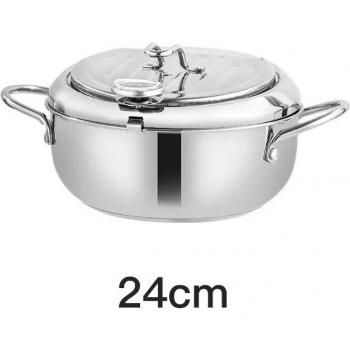 Stainless Steel Tempura Fryer with Filtering Lid