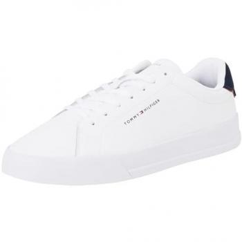 Chaussures Tommy Hilfiger Court Détail Cuir Blanc Noir 43