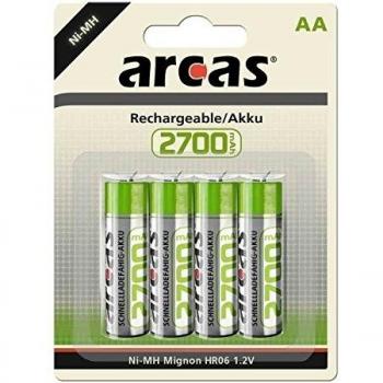 Pack de 4 piles Arcas AA Mignon 2700mAH