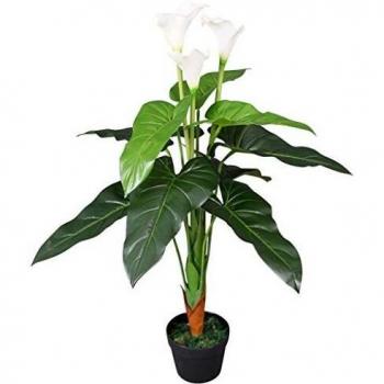 VidaXL 85 cm High Artificial Calla Lily Plant in White Pot