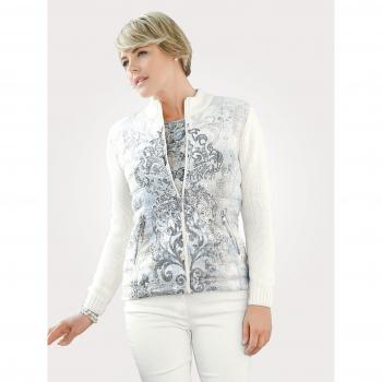 MONA Damen-Streifen Strickjacke 48