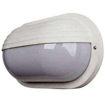 Applique Ovale Esterno Canopus Grande 1xE27 Policarbonato Bianco IP44