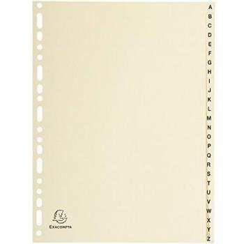 Exacompta 26 Part Printed Indices for A4 Documents, Ivory Card
