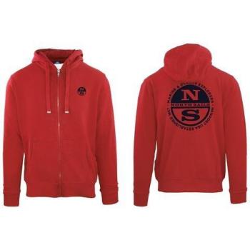 North Sails Kapuzenshirt rot, Reißverschluss, 2XL