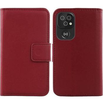 Protector de Cuero Duro “Doro” 8100-8110 con Cubierta Plegable y Cartero en Rojo Oscuro