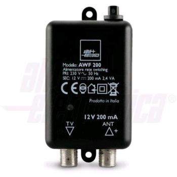 Alimentatore 12V 200mA per amplificatore antenna con connettori F