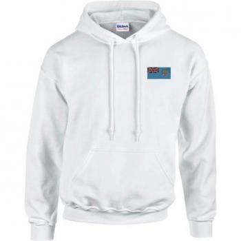 Sweat a cappuccio – Stendardo Fiji – Bianco – Cotone + poliestere riciclato – Tasca anteriore – Maniche lunghe