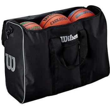 Wilson Sports Travel Bag – 6 Basketballs, Black/Silver