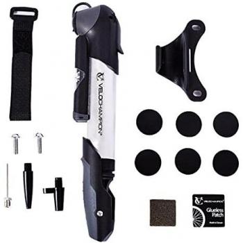 VeloChampion Pompa 9 in Lega con Manometro e 6 Patch