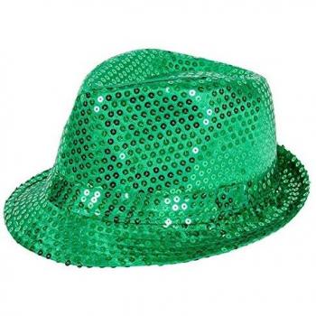 Cappello Verde da Gangster in Paillette