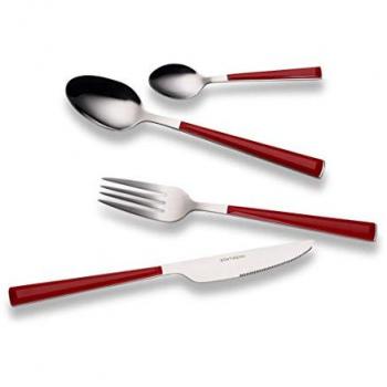 ECHTWERK 16-teiliges Besteckset Basic für 4 Personen, Edelstahl mit Kunststoffgriffen, Camping