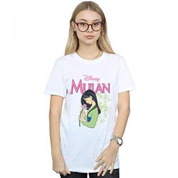 White Mulan Pink Magnolia Boyfriend Top – Disney Women’s Size Small