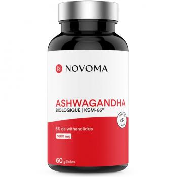 Novoma Ashwagandha Bio (KSM‑66) – 60 Caps – Unisexe
