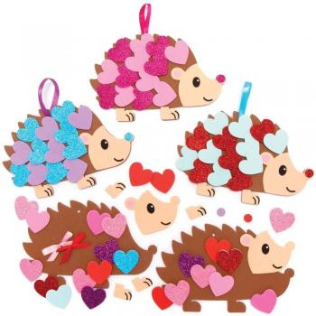 Heart-Shaped Hedgehog Decoration Kits (Pack of 5)