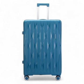 Infinity Leather 8‑Räder Hartschalenkoffer – Blauegrün, Kabinengepäck (M)