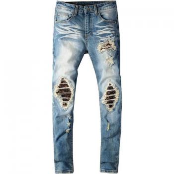 Men's Slim Fit Ripped Biker Jeans