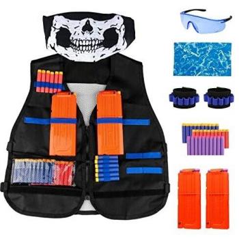 Nerf N-Strike Youth Tactical Vest Pack – 8-Dart Wristbands Included