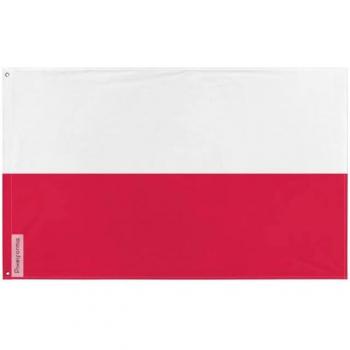 Poland Flag 2.5'x3.75' Heavyweight Polyester, Front & Back Ink, Steel Eyelets