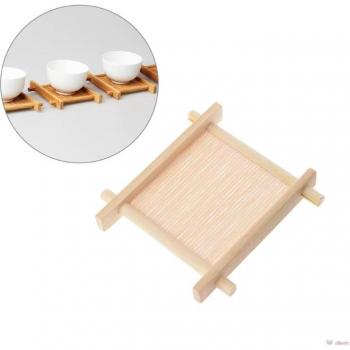 Plateau de service en bois pour thé