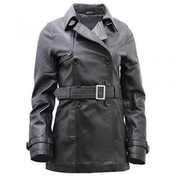 Infinity Leather Mosul-Trench Damen – Nappaleder, Schwarz, EU 38/UK 10