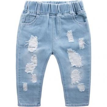 COOTELILI Distressed Denim Jeans for Toddlers