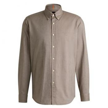 Men's Hugo Boss Men's Beige Ricket Long Sleeved Shirt