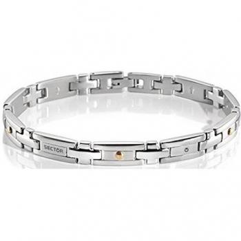 Pulsera Sector Jewels No Limits para hombre, 22 cm, acero y PVD oro amarillo