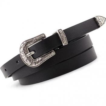 Ceinture-robe colorée femme : sangle étroite, boucle métallique, faux cuir PU