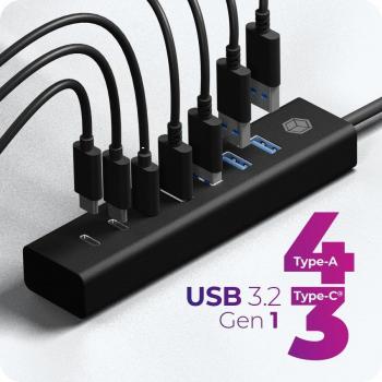 Concentrador USB 3.0 7 Salidas A/C – ICY BOX IB‑HUB1737-C3
