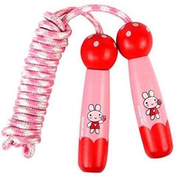 Tiny Tots Children's Adjustable Cotton Jump Rope with Cartoon Wooden Handle
