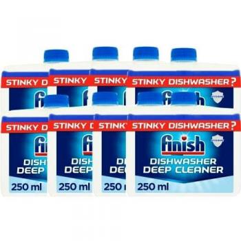 Finish Dishwasher Cleaner 250ml Dual Action Clean Combat grease & limescale, Pack of 8