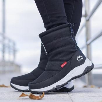 Cizme in cotone calde e antiscivolo per donna, tubino corto in peluche, nuove scarpe da neve 36 rosso
