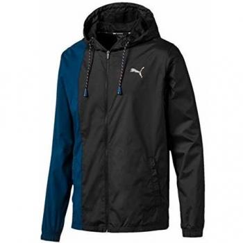 Puma Herren Trainingswolle Jacke Black‑Gibraltar Sea – L