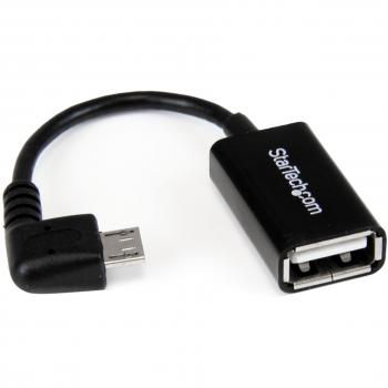 MicroUSB‑USB Femmina OTG 90° Angolato (Destra) – 12 cm