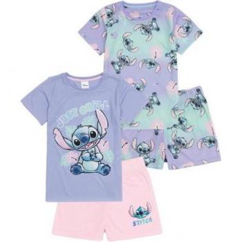 Lilo & Stitch Young Girl’s Black Short Pyjamas Pack (2) – 7 to 8 Years Old