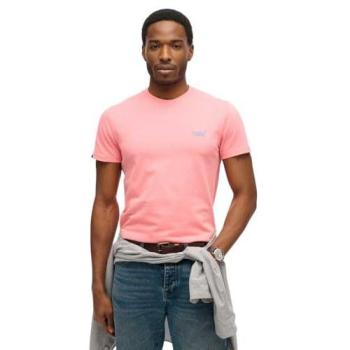 Superdry Pink Essential Short Sleeve Shirt with Logo Stitching