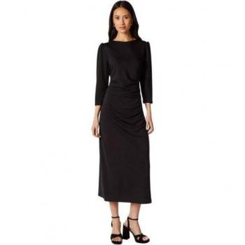 Robe Midi Texturée en Jersey avec Détail de Couture pour Femme