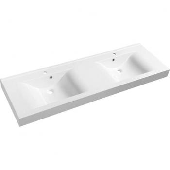 Lavabo Doppio Sapho Nadja 160x50 in Bianco