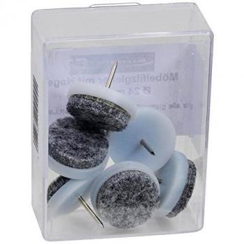 MASTERPROOF Filzgleiter Ø 24 mm mit Nagel, 6 Stück