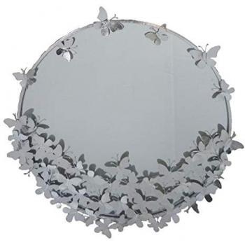 Miroir mural rond avec motifs de papillons