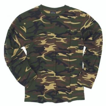T-shirt bois de chasse camouflage, col rond, manches longues, taille S