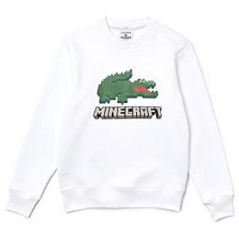 White Lacoste Minecraft Graphic Sweatshirt – Unisex, Large