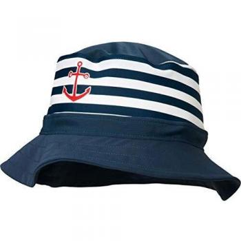 Playshoes Jungen UV-Schutz Fischerhut Maritim Mütze, Blau